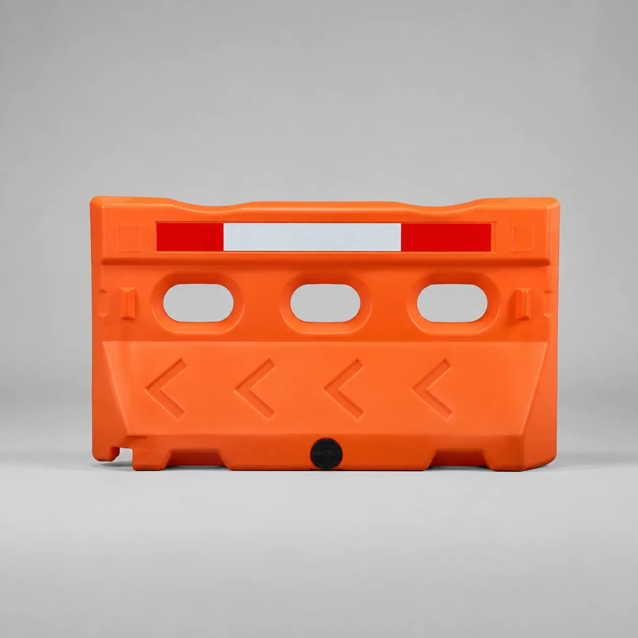Blow-molded roadway traffic barrier